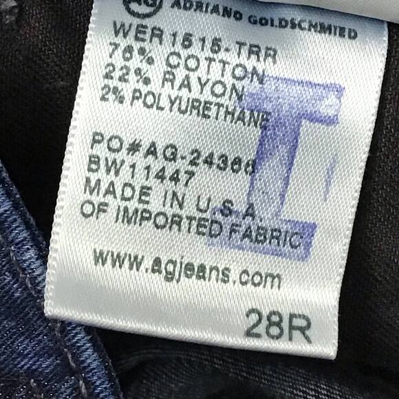 AG Adriano Goldschmied The Tristan Tailored Trouser Indigo Print Crop Ankle 28R - Picture 13 of 13